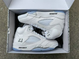Authentic Air Jordan 5 Black/White/Silver