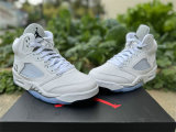 Authentic Air Jordan 5 Black/White/Silver