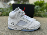 Authentic Air Jordan 5 Black/White/Silver