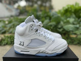 Authentic Air Jordan 5 Black/White/Silver