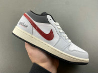 Authentic Air Jordan 1 Low GS Grey/White/Red
