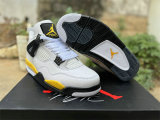 Authentic Air Jordan 4 WMNS White/Black/Yellow