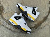 Authentic Air Jordan 4 WMNS White/Black/Yellow