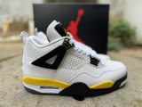 Authentic Air Jordan 4 WMNS White/Black/Yellow