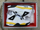 Authentic Air Jordan 4 WMNS White/Black/Yellow