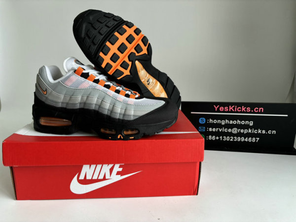 Authentic Nike Air Max 95 Black/Bright Mandarin