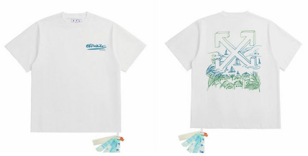 OFF-WHITE short round collar T-shirt XS-XL (5)