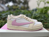 Authentic Travis Scott x Air Jordan 1 Low Shy Pink/Sail