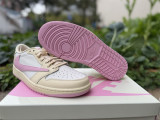 Authentic Travis Scott x Air Jordan 1 Low Shy Pink/Sail