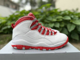 Authentic Air Jordan 10 Retro OG Steel White/Red