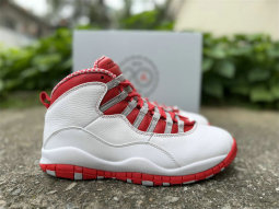 Authentic Air Jordan 10 Retro OG Steel White/Red