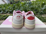 Authentic Travis Scott x Air Jordan 1 Low Sail/Shy Pink