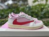 Authentic Travis Scott x Air Jordan 1 Low Sail/Shy Pink