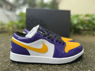 Authentic Air Jordan 1 Low Purple/Black/White/Gold