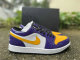 Authentic Air Jordan 1 Low Purple/Black/White/Gold