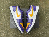 Authentic Air Jordan 1 Low GS Purple/Black/White/Gold