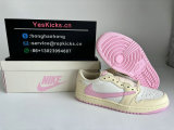 Authentic Travis Scott x Air Jordan 1 Low Shy Pink/Sail