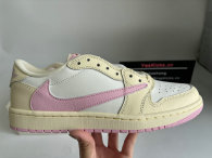 Authentic Travis Scott x Air Jordan 1 Low Shy Pink/Sail