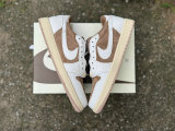 Authentic Travis Scott x Air Jordan 1 Low GS Brown/White/Pink