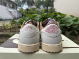 Authentic Travis Scott x Air Jordan 1 Low GS Brown/White/Pink