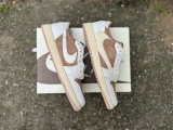 Authentic Travis Scott x Air Jordan 1 Low GS Brown/White/Pink