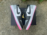 Authentic Air Jordan 1 Low GS Grey/Black/Pink