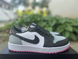 Authentic Air Jordan 1 Low GS Grey/Black/Pink