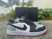 Authentic Air Jordan 1 Low Grey/Black/Pink