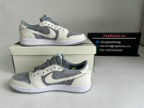 Authentic Air Jordan 1 Low OG Grey/White/Green