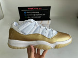 Authentic Air Jordan 11 Gold/White