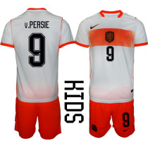Netherlands Kids Soccer Jersey v.Persie #9 Custom Youth Football Shirt White Orange Away Kit Netherlands Kids Soccer Jersey v.Persie #9 Custom Youth Football Shirt White Orange Away Kit
