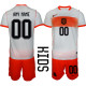 Netherlands National Team Kids Soccer Jersey Blank Customizable Name Number Youth Football Shirt Shorts Set White Orange Away Kit DIY Personalized