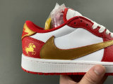 Authentic Travis Scott x Air Jordan 1 Low GS Gold/Red/White
