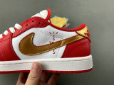 Authentic Travis Scott x Air Jordan 1 Low GS Gold/Red/White