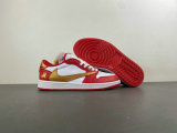Authentic Travis Scott x Air Jordan 1 Low GS Gold/Red/White