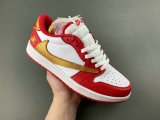 Authentic Travis Scott x Air Jordan 1 Low GS Gold/Red/White