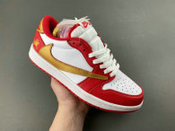 Authentic Travis Scott x Air Jordan 1 Low GS Gold/Red/White