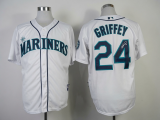 MLB Seattle Mariners #24 Ken Griffey Stitched White Cool Base Autographed Jersey