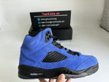 Authentic Air Jordan 5 Blue Suede