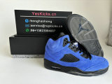 Authentic Air Jordan 5 Blue Suede