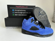 Authentic Air Jordan 5 Blue Suede