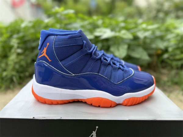 Authentic Air Jordan 11 Blue/White/Orange