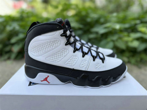 Authentic Air Jordan 9 White Black Red