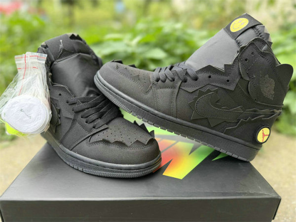 Authentic J Balvin x Air Jordan 1 High OG GS Black