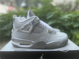 Authentic Air Jordan 4 GS Grey/Silver/White