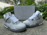 Authentic Air Jordan 4 GS Grey/Silver/White