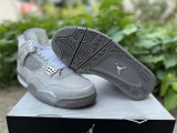 Authentic Air Jordan 4 GS Grey/Silver/White