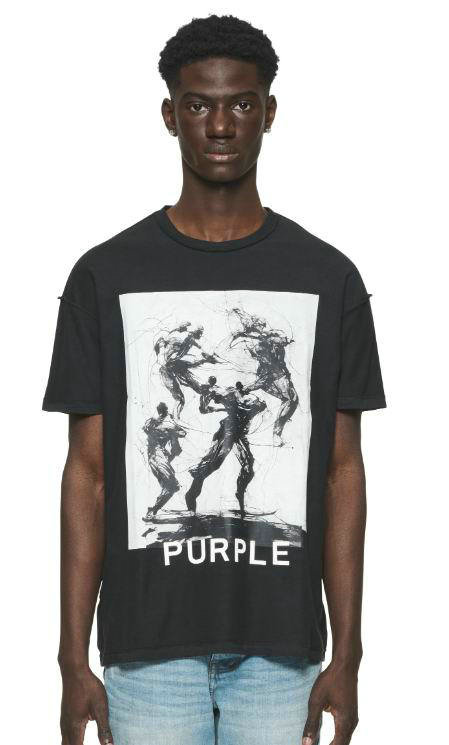 Purple Brand Short Round Collar T-shirt S-XL (141)