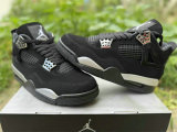 Authentic Air Jordan 4 Black/Silver