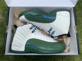 Authentic Air Jordan 12 Retro White/Green